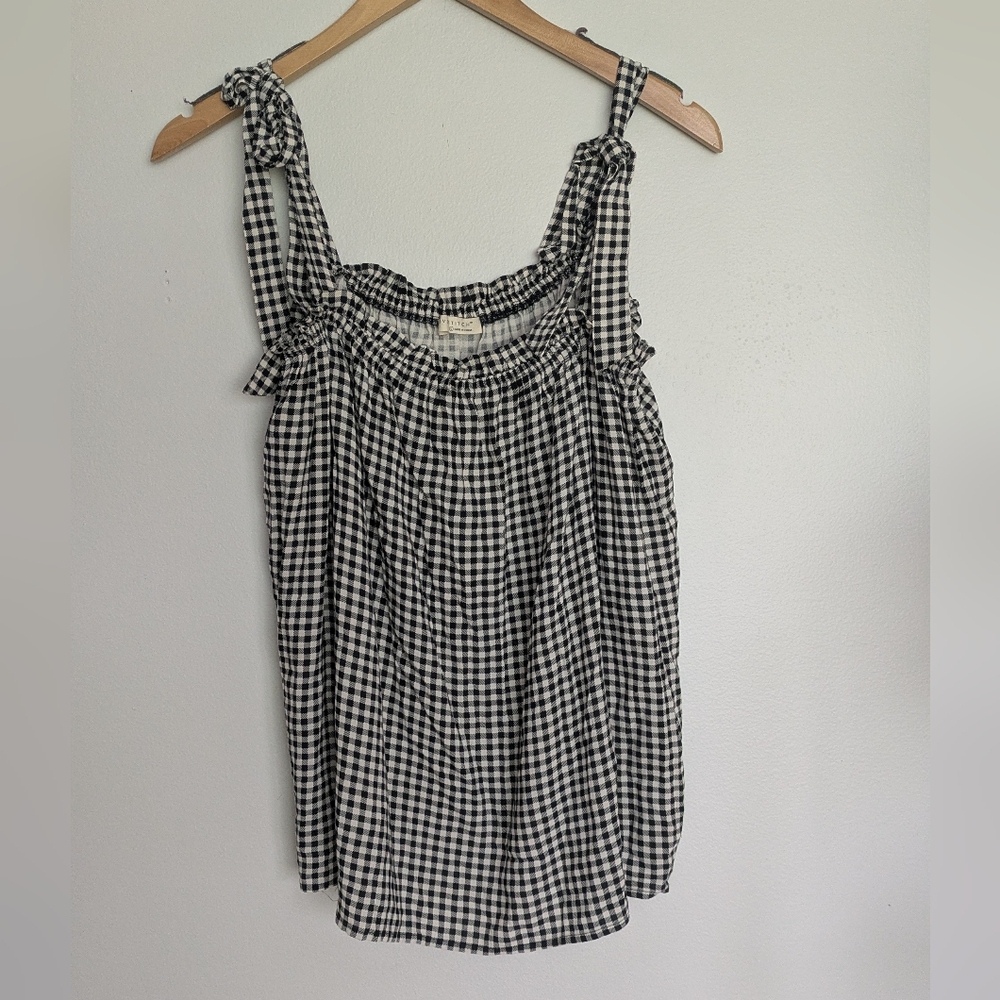 Black and White Gingham Women's Top
